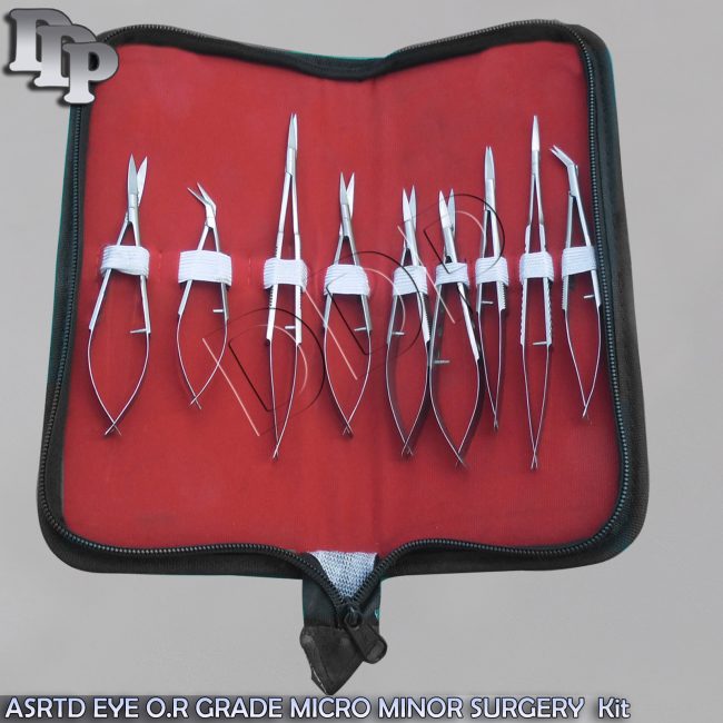 9 PC ASRTD EYE O.R GRADE MICRO MINOR SURGERY VANNAS OPHTHALMIC SCISSORS SET KIT