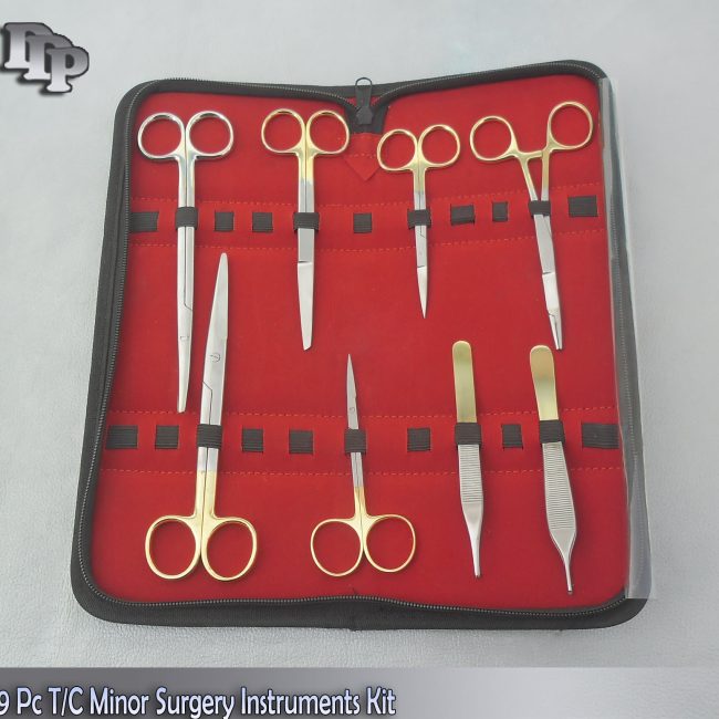 9 PC T/C MINOR SURGERY SURGICAL VETERINARY INSTRUMENTS KIT W/ TUNGSTEN CARBIDE