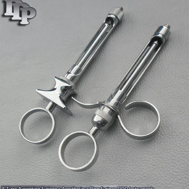 A Type Aspirating Syringe + Anesthesia 2 Ring Syringe Instruments