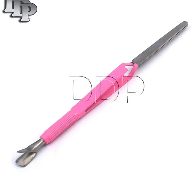 Acrylic Nail Pincher Tool Multi Function Cuticle Pusher TWEEZER Magic Wand Pink