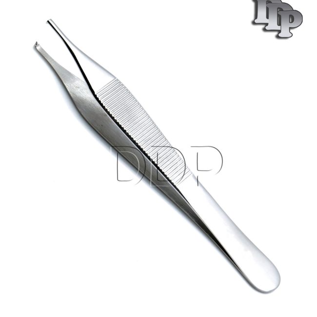 Adson Kocher Tissue Forceps 12cm 1X2 Teeth Surgical Cotton Dressing Tweezers Lab