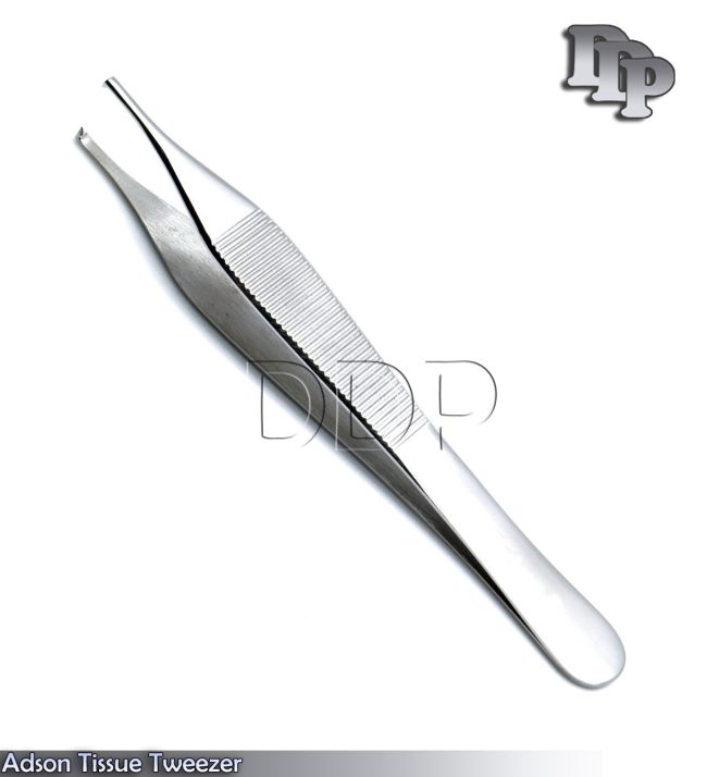 Adson Kocher Tissue Forceps 12cm 1X2 Teeth Surgical Cotton Dressing Tweezers Lab