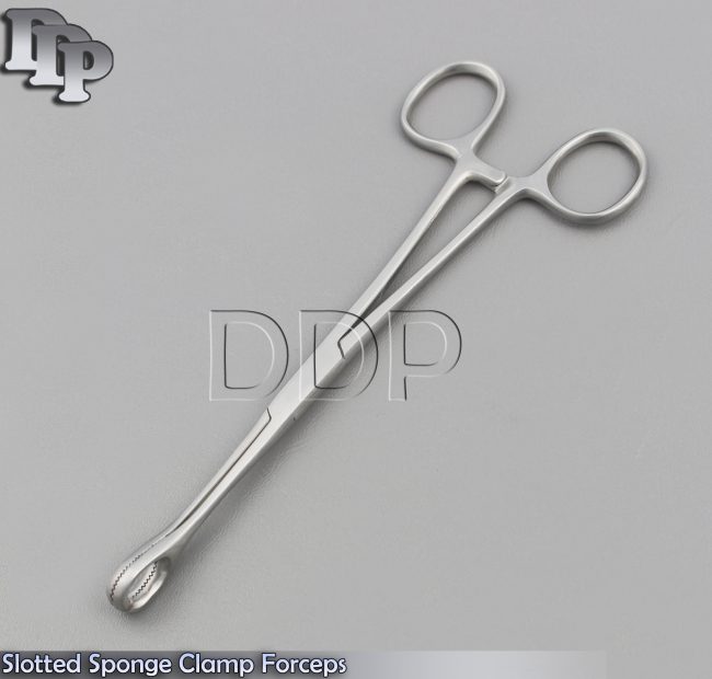 Body Piercing Slotted Sponge Clamp Forceps Tongue Belly Septum Lip Eyebrow