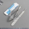 CASTROVIEJO SCISSORS CURVED 4.5"+ SCALPEL HANDLE #3 + 5 SURGICAL BLADES #12