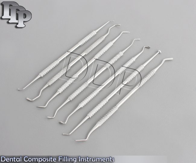 Dental Composite Filling Instruments Dentist Double Ended Set of 7 pieces