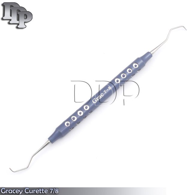 Dental Gracey Curette 7/8 Periodontal Hollow Handle Blue Color Surgical Scaler