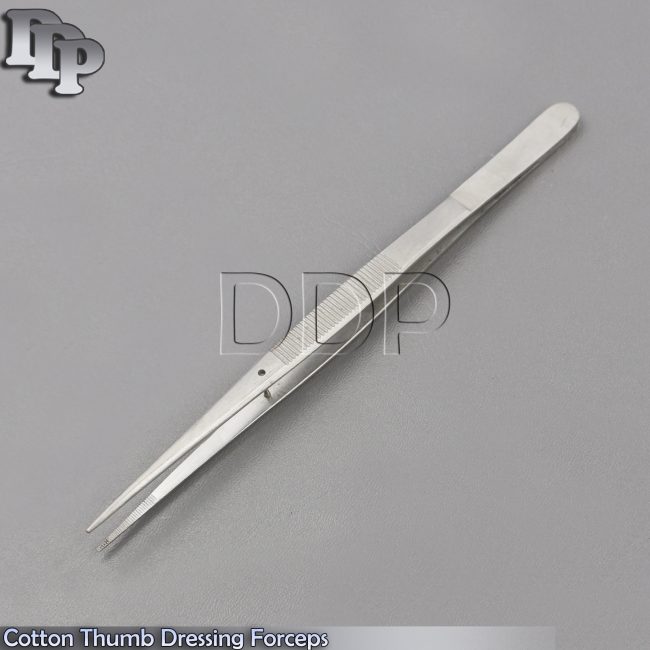 Dental Mini Dressing Tweezer Surgical Cotton & Dressing Tissue Thumb Forceps Lab