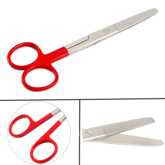 Dissecting Operating Scissors 5.5" Blunt/Blunt Straight Color Handle (Red)