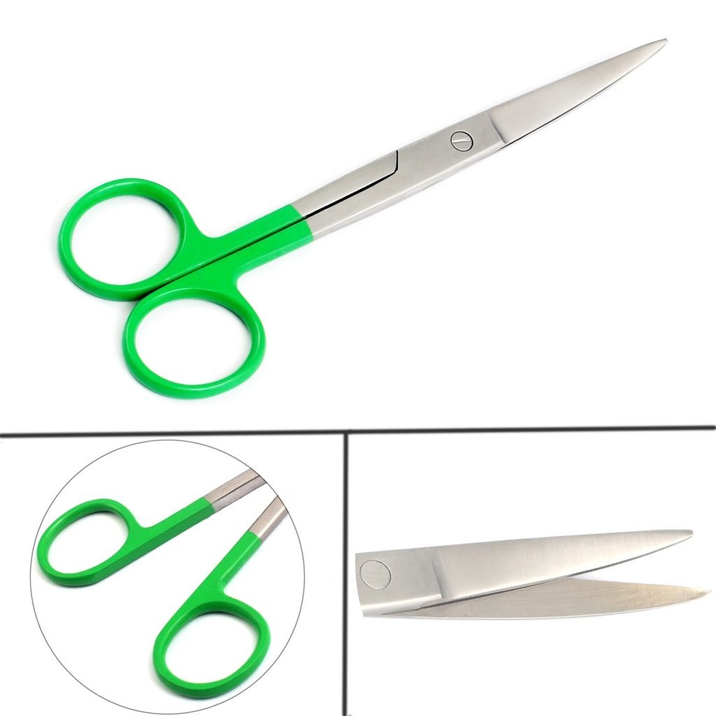 Dissecting Operating Scissors 5.5" Sharp/Sharp Curved Color Handle (Green)