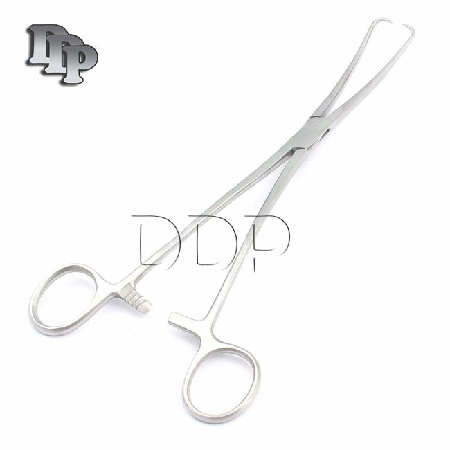Duplay Tenaculum Forceps 9.50" DOUBLE CURVED Gynecology Surgical Instrument