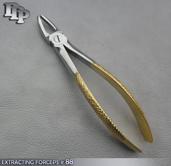 EXTRACTING FORCEPS # 88 GOLD PLATED DENTAL SURGICAL INSTRUMENTS