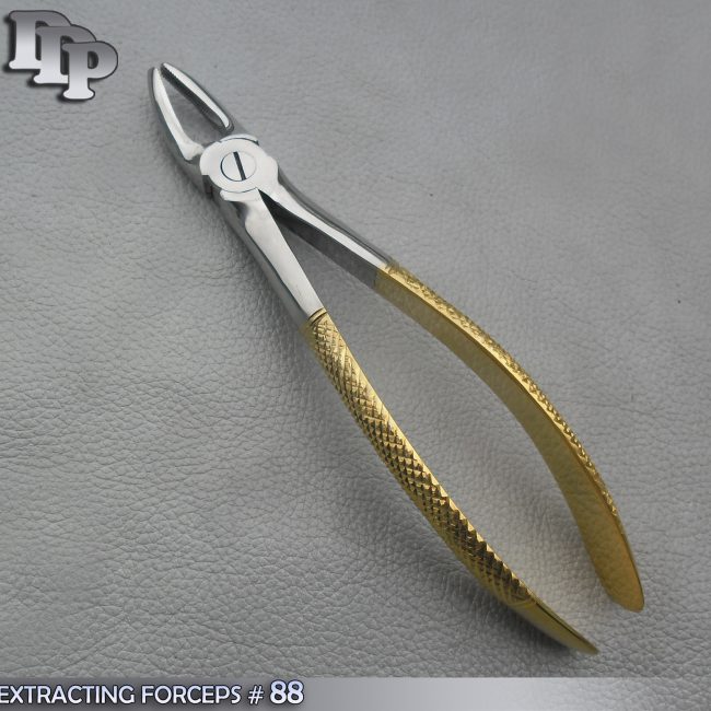 EXTRACTING FORCEPS # 88 GOLD PLATED DENTAL SURGICAL INSTRUMENTS