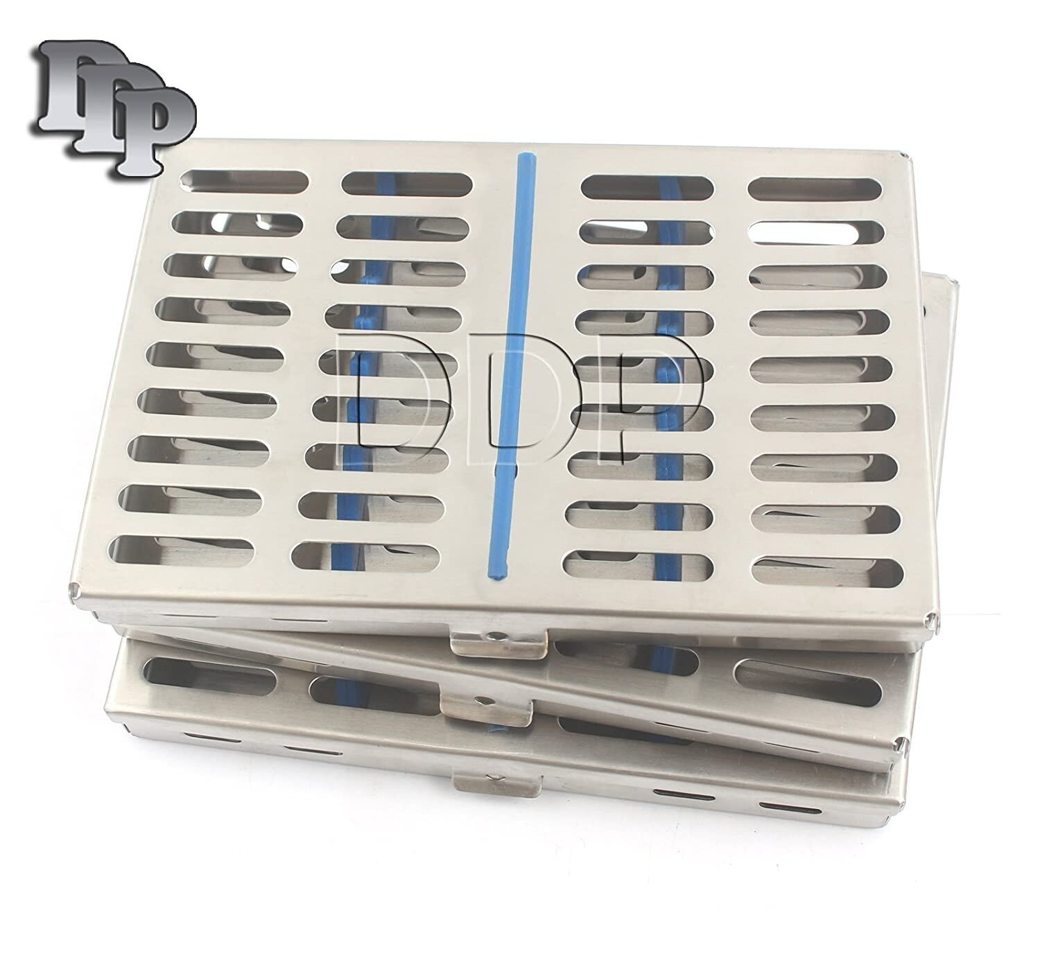 GERMAN 3 Dental Sterilization Cassette Rack Tray Box For 10 Surgical Instruments