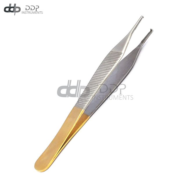 German T/c Adson Tissue Kocher Forceps 1x2 Teeth 4.75" With Tungsten Carbide
