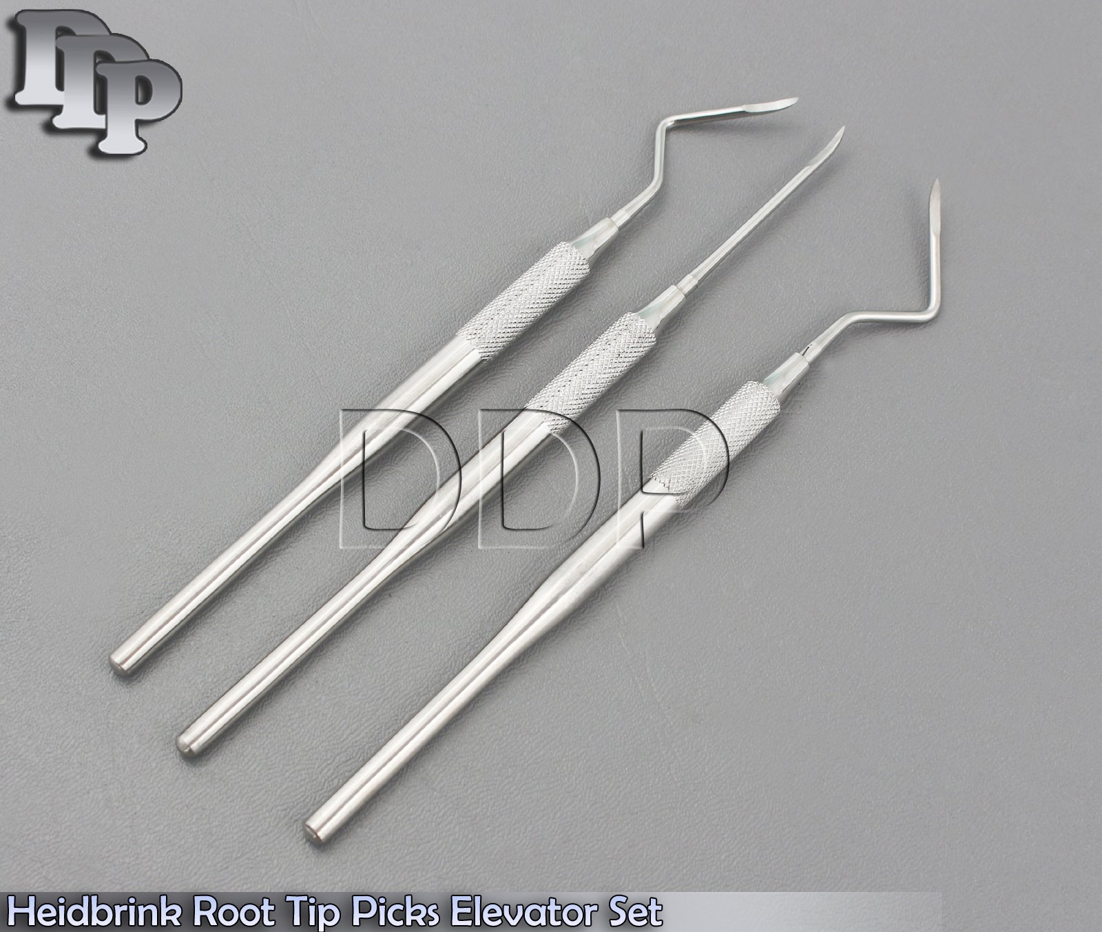 Heidbrink Root Tip Picks Elevator Set Left, Right & Str of 3 Dental Instruments