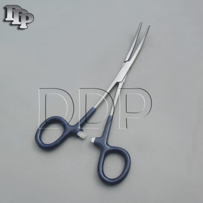 Hemostat Pean Forceps Surgical Instruments, Blue Dep Handle 6" Curved