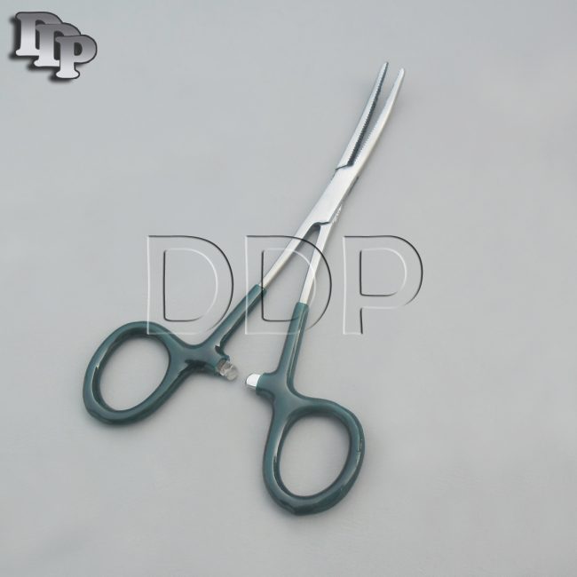 Hemostat Pean Forceps Surgical Instruments, Green Dep Handle 6" Curved