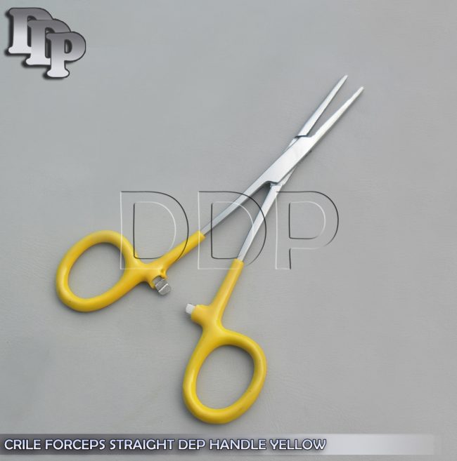 Hemostats Crile Forceps Surgical Instruments, Yellow Dep Handle 5.50" Straight