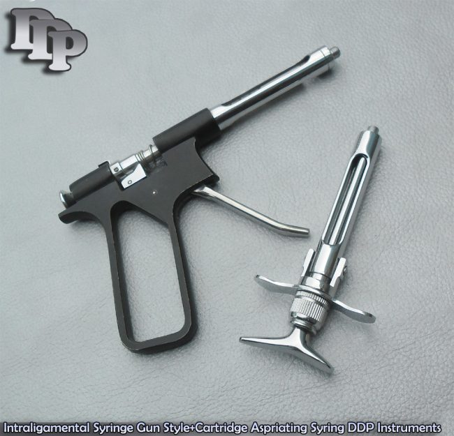 Intraligamental Syringe Gun Style + Cartridge Aspriating Syring Instruments