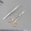 London College Tweezer Dental Goldman Fox Curved Tungsten Carbide TC Basic Kit