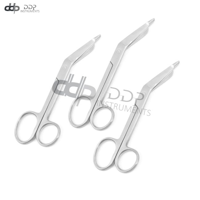 Lot Of 3 Lister Bandage Scissor 5.5'' Large Ring Nurses Surgical Instruments