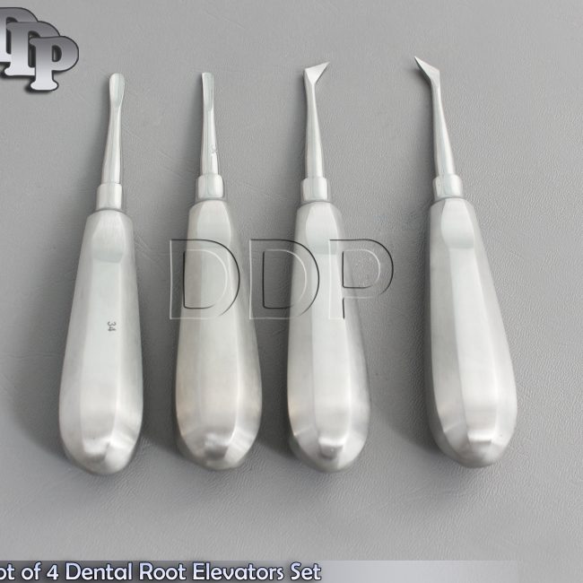 Lot of 4 Dental Root Elevators Set DEL#34,#44,#45#46 Surgical Dental Instrument