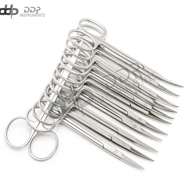 NEW set of 10 each 4.5" Iris Scissors Curved Tip Stainless Steel HIGH QUALITY