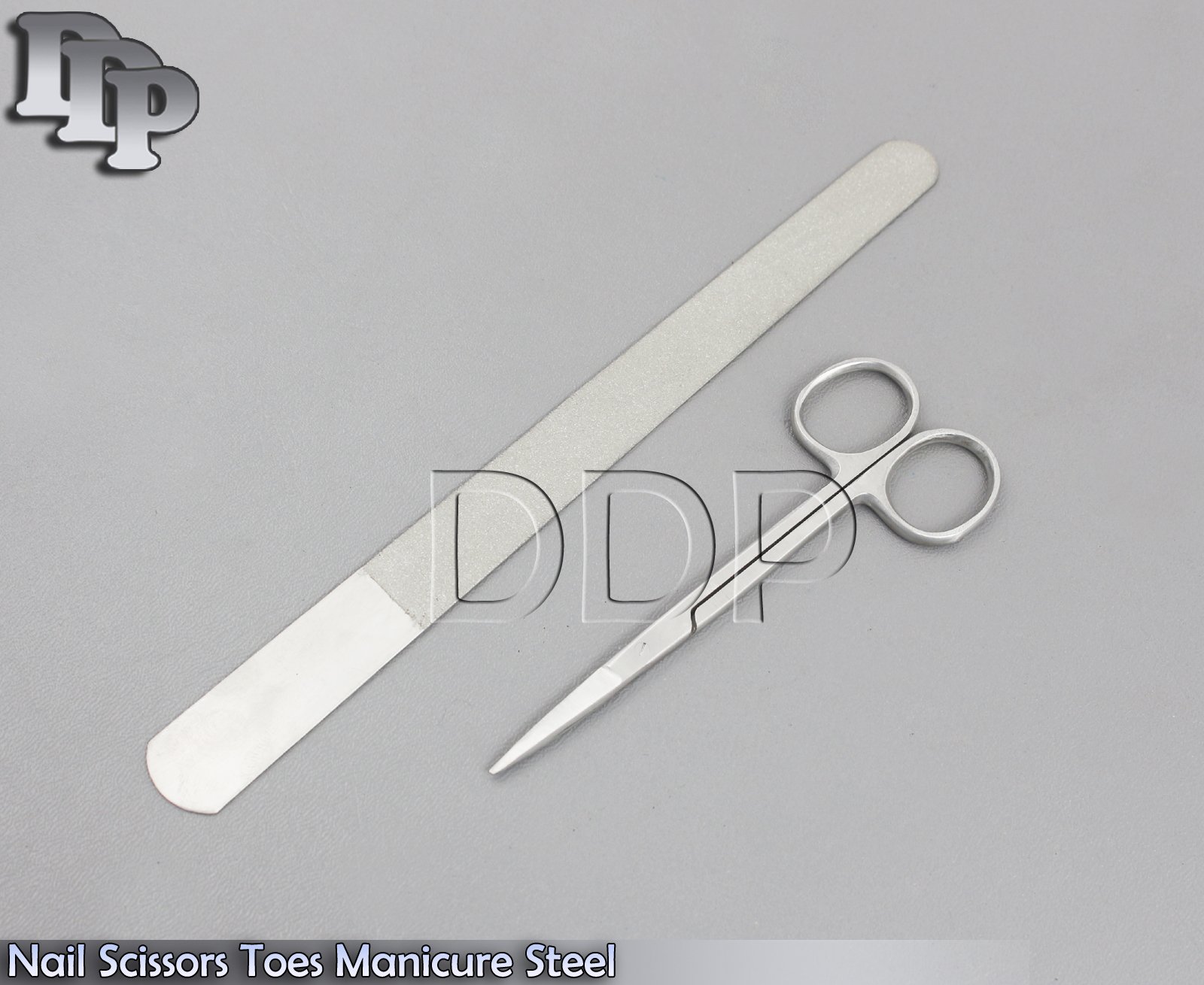 Nail Scissors 4.5" Fingers Toes Manicure Steel Straight Pointed + File