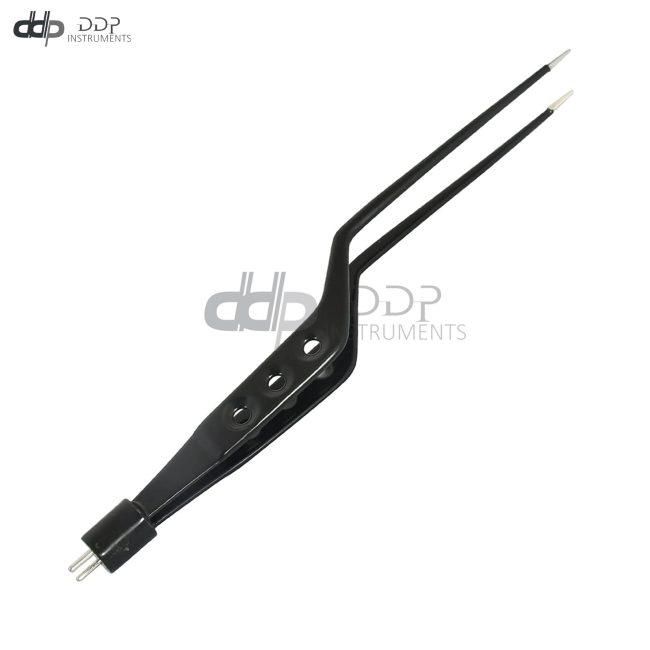 Non Stick Yasargil Bipolar Forceps 2 Pin 20cm Black Plug Electrosurgi EL-064