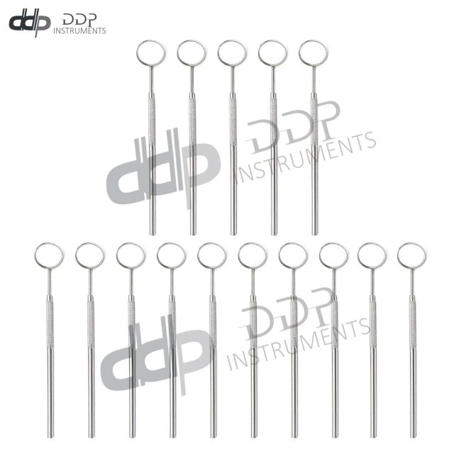 PROFESSIONAL DENTAL EXAMINATION TOOTH INSPECTION MOUTH MIRROR WITH HANDLE 15-PCS
