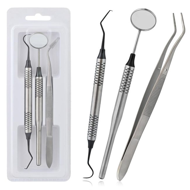 Premium German 3 Instruments Basic Dental Set Mirror Explorer College Plier Holo