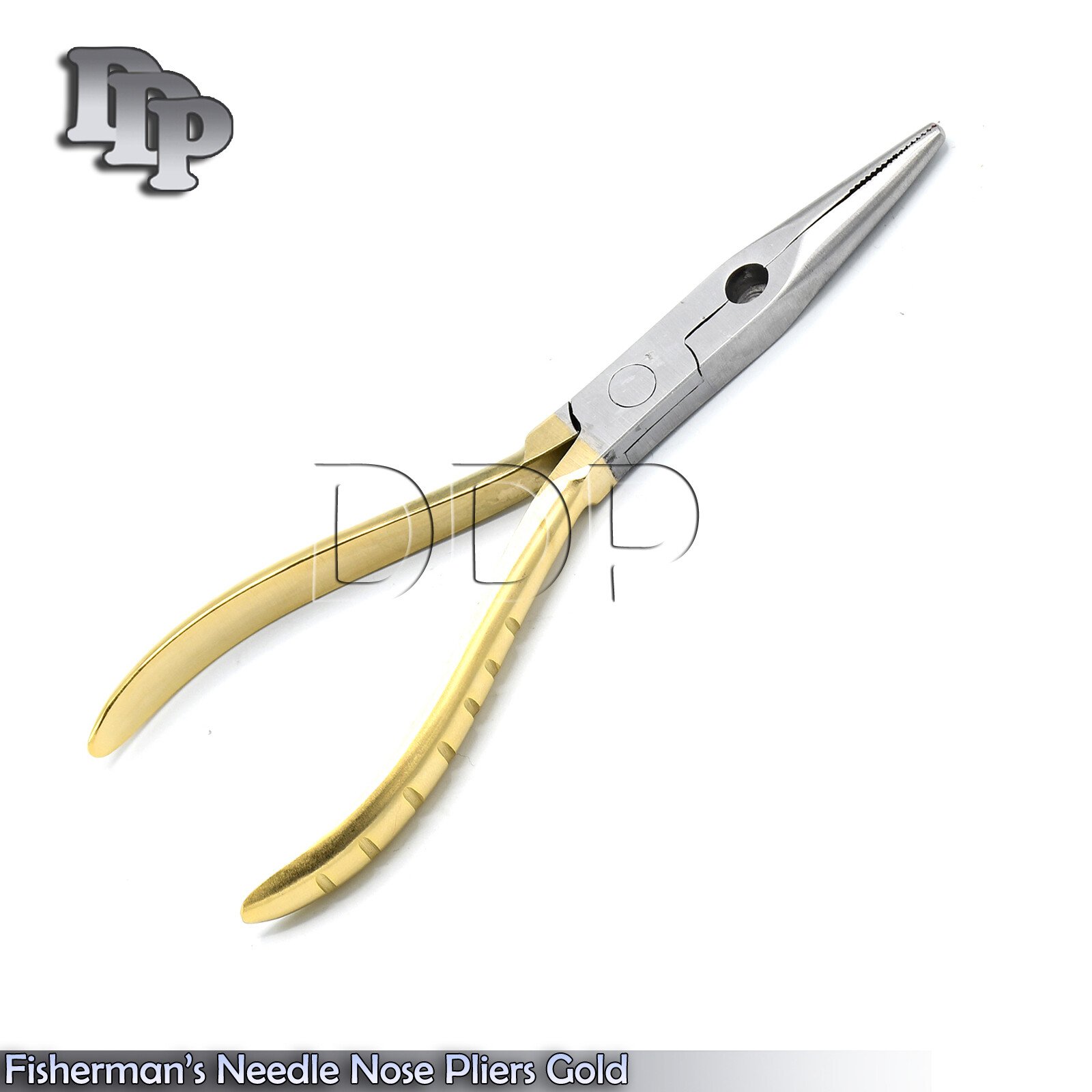 Professional Fisherman's Gold Plated Needle Nose Pliers 6.25'' Long JW-4014 - Image 3