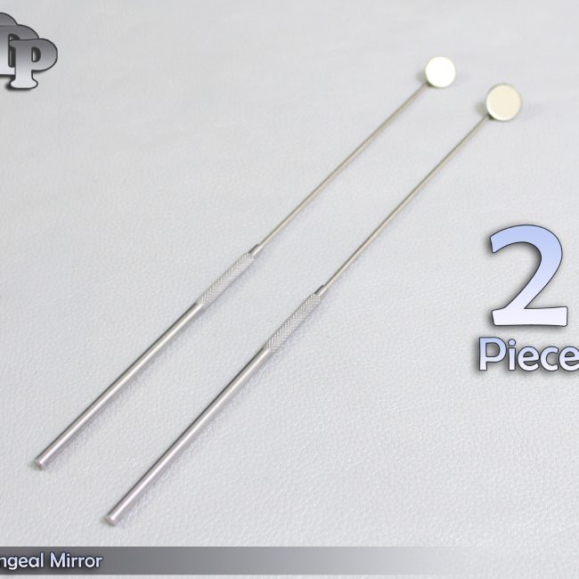 SET OF 2 LARYNGEAL BOILABLE HYGIENE DENTAL MIRRORS WITH HANDLE #5 #6