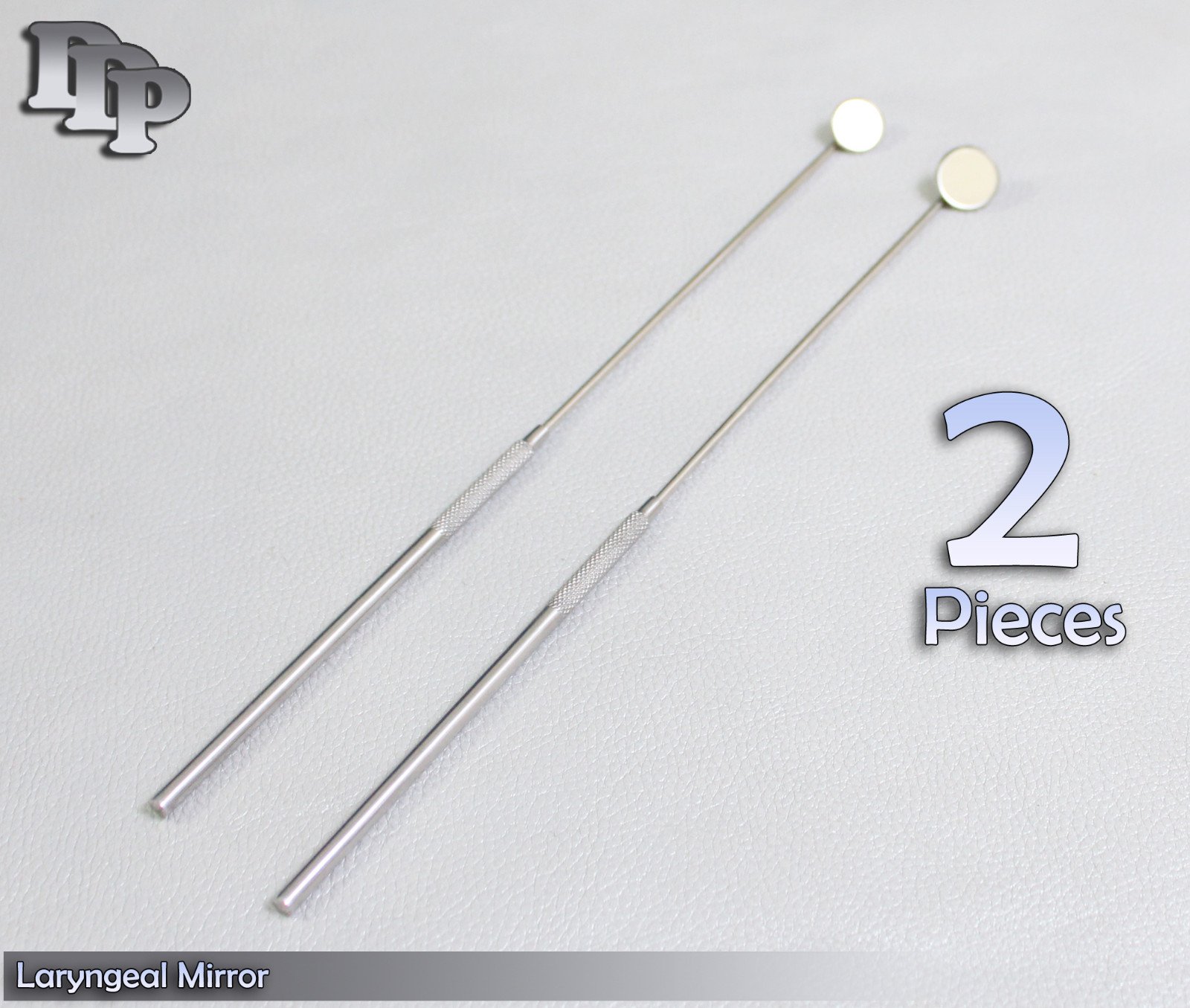 SET OF 2 LARYNGEAL BOILABLE HYGIENE DENTAL MIRRORS WITH HANDLE #5 #6