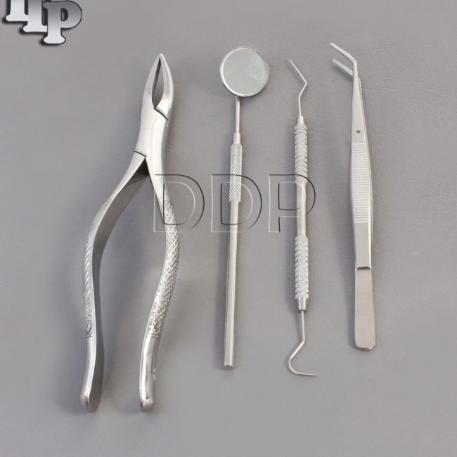 SET OF 4 PCS ORAL DENTAL SURGERY EXTRACTION KIT WITH EXTRACTING FORCEPS #69