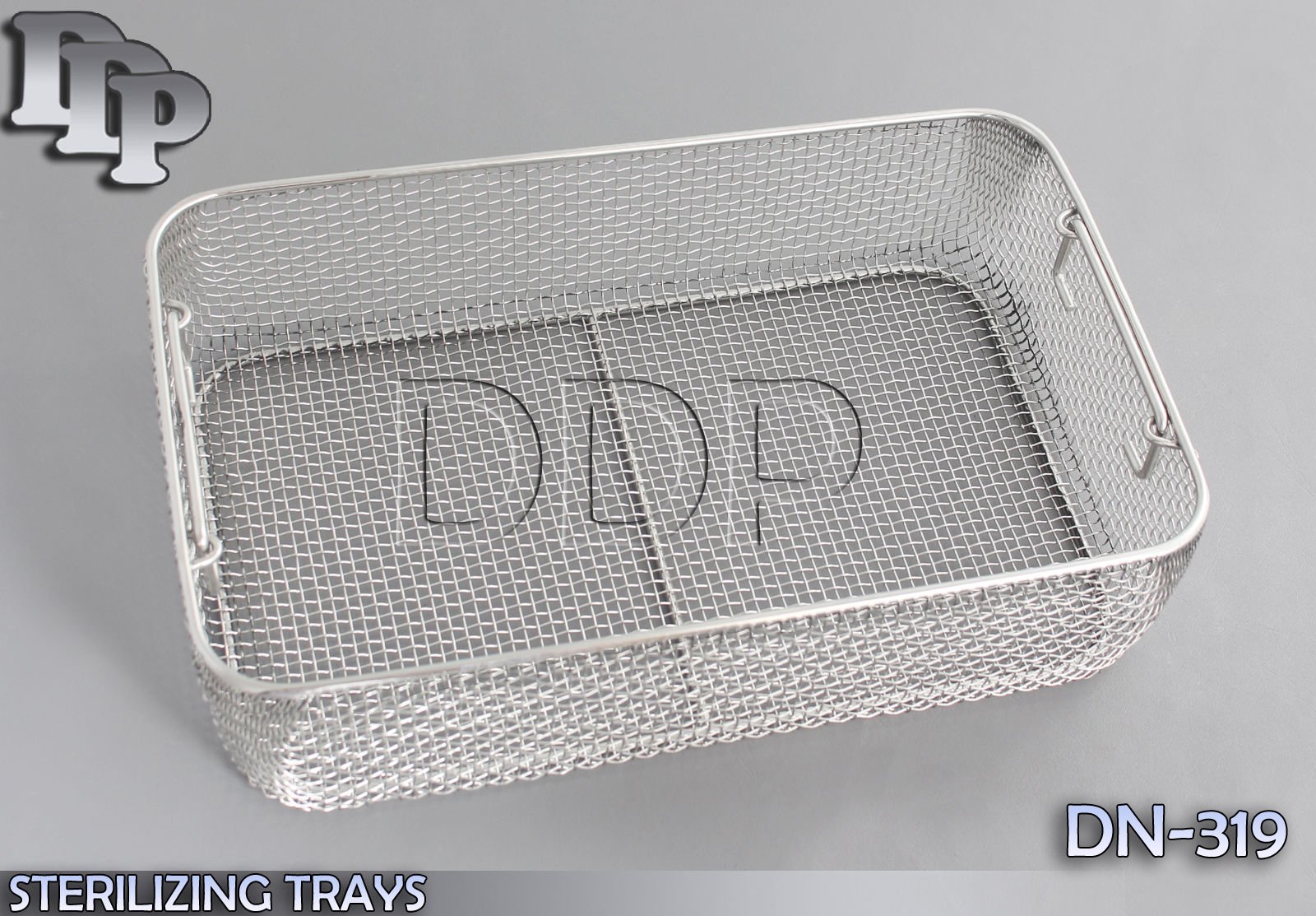 STERILIZING TRAYS Micro Tray Drop Handle 16'' x 10" x 4" Mesh Box DN-319