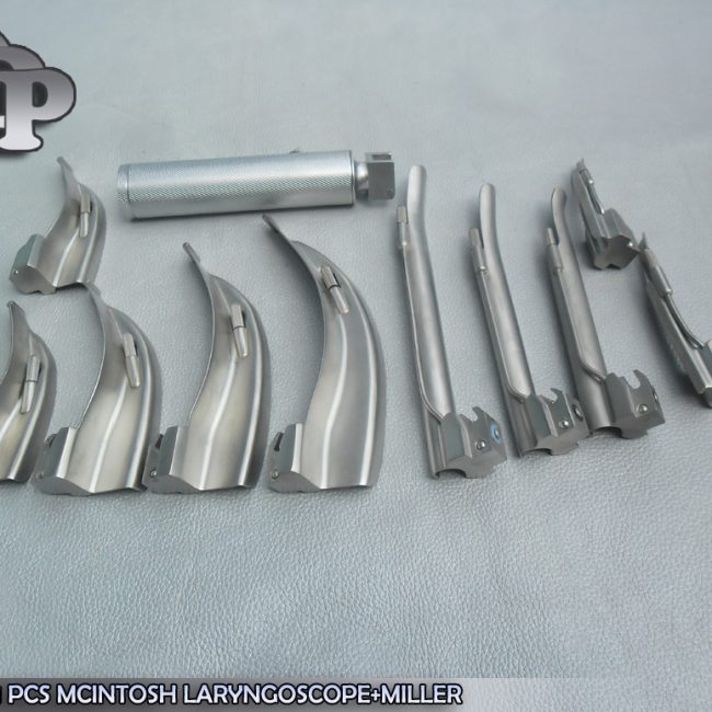 Set Of 11 Pcs Mcintosh Laryngoscope+Miller Larynposcope+Medium Handle Ls-3111