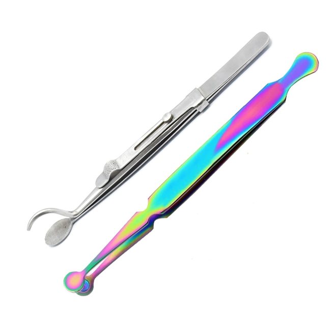Set Of 2 Pieces Head and Shank Tweezers + Multi Bead Ball Tweezers Piercing Tool