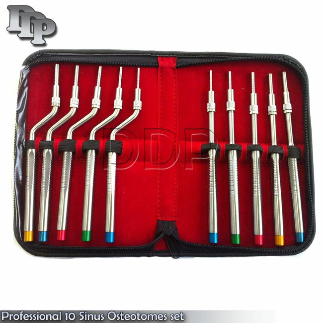 Sinus Lift Osteotomes Kit Straight Off Set Concave Dental Implant Instrument