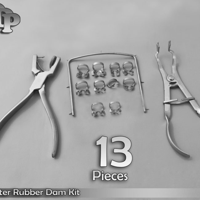 Starter Rubber Dam Kit of 13 Dental Surgical Instruments DN-2138
