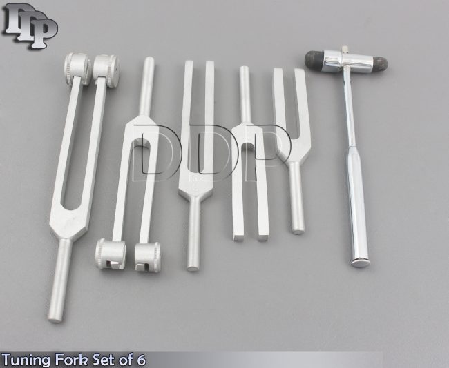 Tuning Fork Set of 6 - Medical Surgical Diagnostic instruments+ FREE BUCK HAMMER