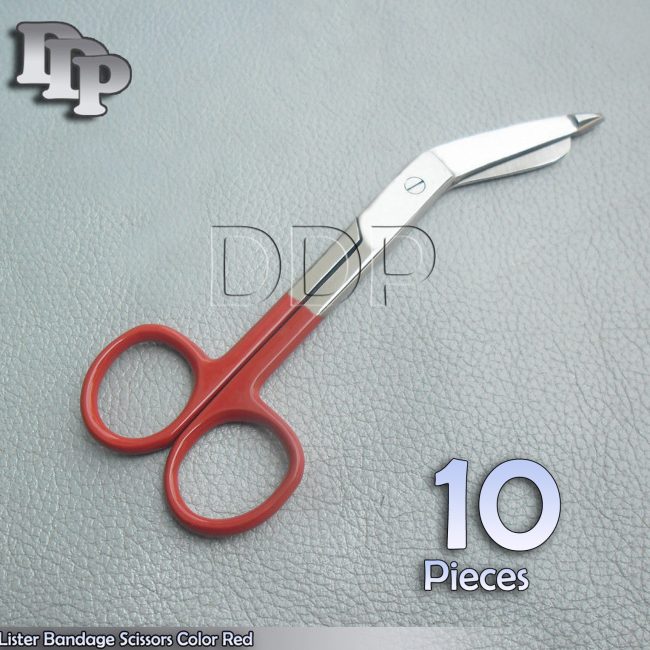 10 Bandage Scissor 5.5'' Red Color Handle Paramedic EMS Nurse Medical Uniform