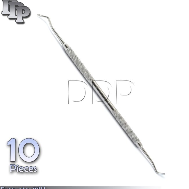 10 Pcs New Excavator Spoon 2mm, 19W Dental Restorative Double Ended Instruments