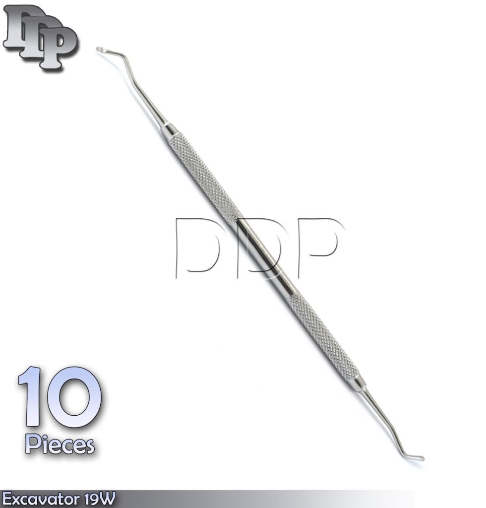 10 Pcs New Excavator Spoon 2mm, 19W Dental Restorative Double Ended Instruments