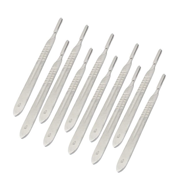 10 Pcs Steel Carbon Surgical Scalpel Stainless Steel 4 # Handle