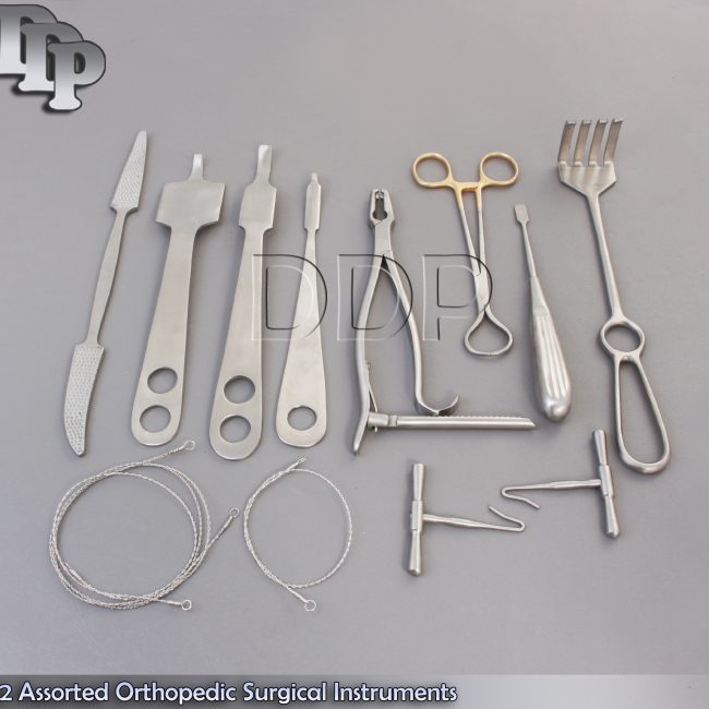 12 Assorted Orthopedic Surgical Instruments Forceps Pack