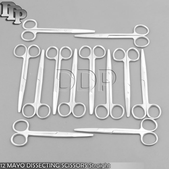 12 MAYO DISSECTING SCISSORS Straight 6'' SURGICAL INSTRUMENTS