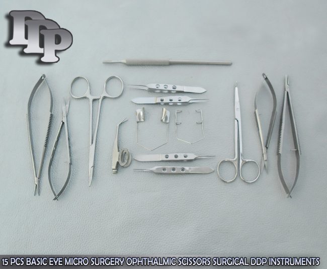 15 Basic Eye Micro Surgery Ophthalmic Scissors Surgical Instruments Set EY-017