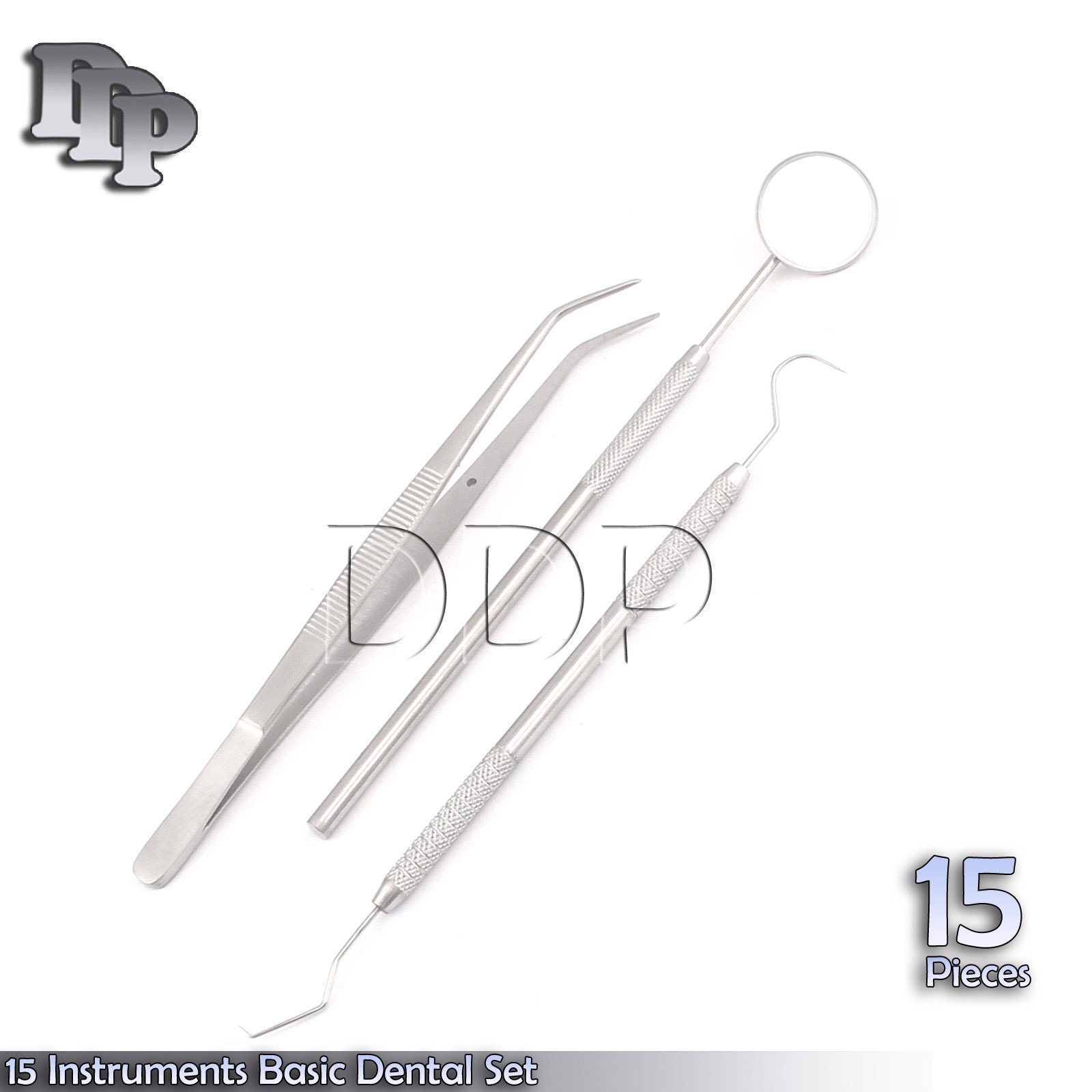 15 EA GERMAN Instruments Basic Dental Set Mirror Explorer Probe Pliers -A+QUALTY