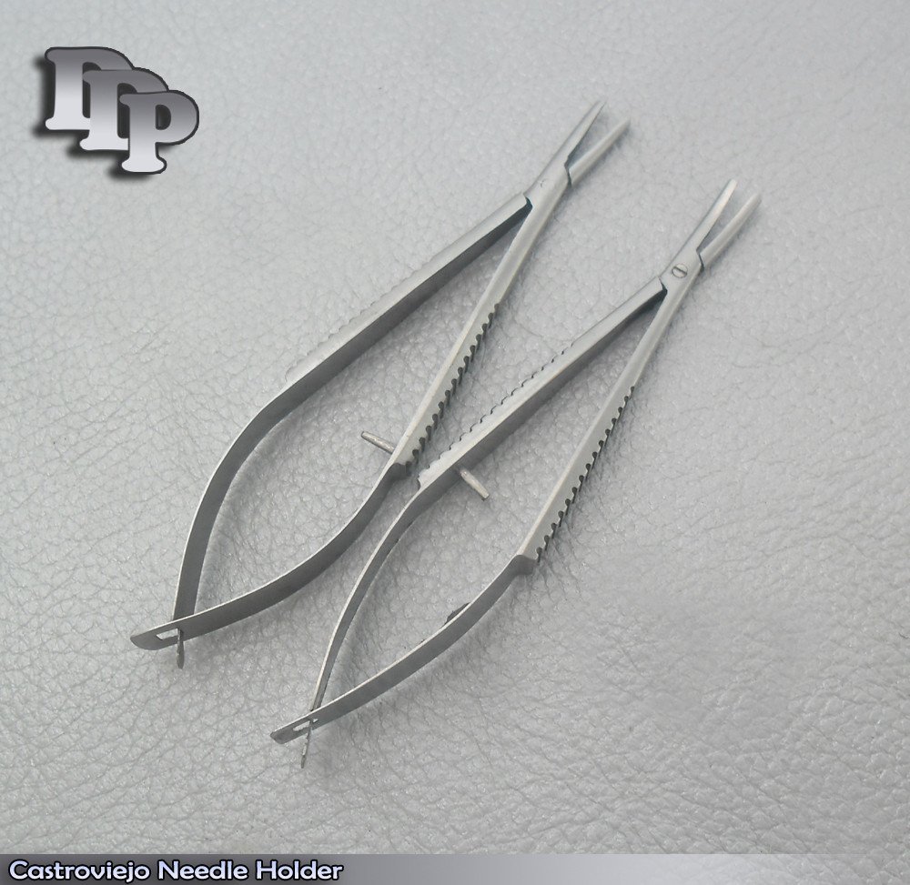 2 Micro Castroviejo Needle Holder 7" Cvd & Str Surgical Dental Instrument